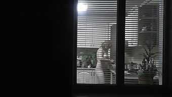 Neighbor'S Voyeuristic Husband Watches Her Cook Naked In The Kitchen