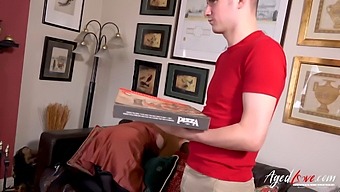Mature Redhead With Big Tits Exchanges Sex For Pizza In Amateur Video