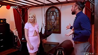 Spyfam'S Blonde Stepdaughter Fulfills Her Stepdad'S Kinky Basement Fantasy