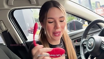 Dani Ortiz Enjoys Solo Play With A Vibrator While Driving
