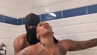 Black Beauty Gets Her Ass Pounded In The Shower!